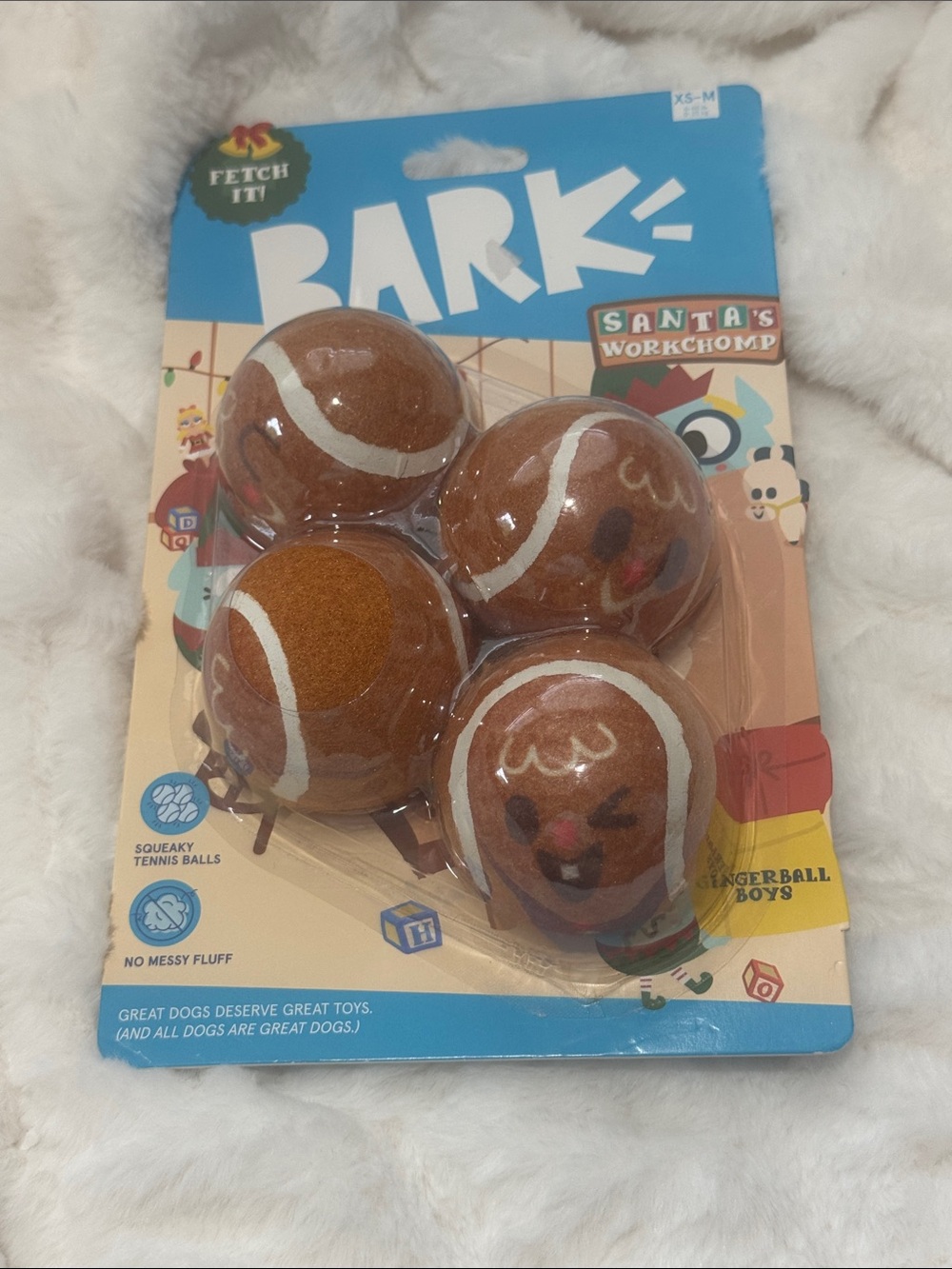 Bark Gingerbread Tennis Balls - Brown & White (Set of 4)